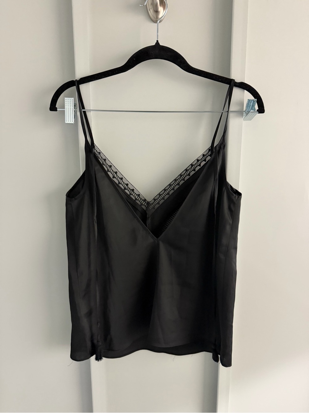Etam Black Lingerie-Style Camisole with Lace Detail - Size Small Like new - Picture 6 of 11